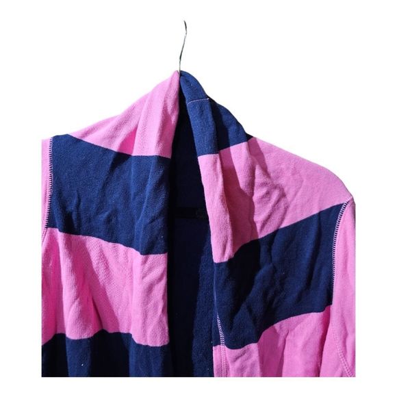 LILLY PULITZER Pink/Blue Striped Hi-Low Cardigan Wrap - Size Large - Picture 3 of 8